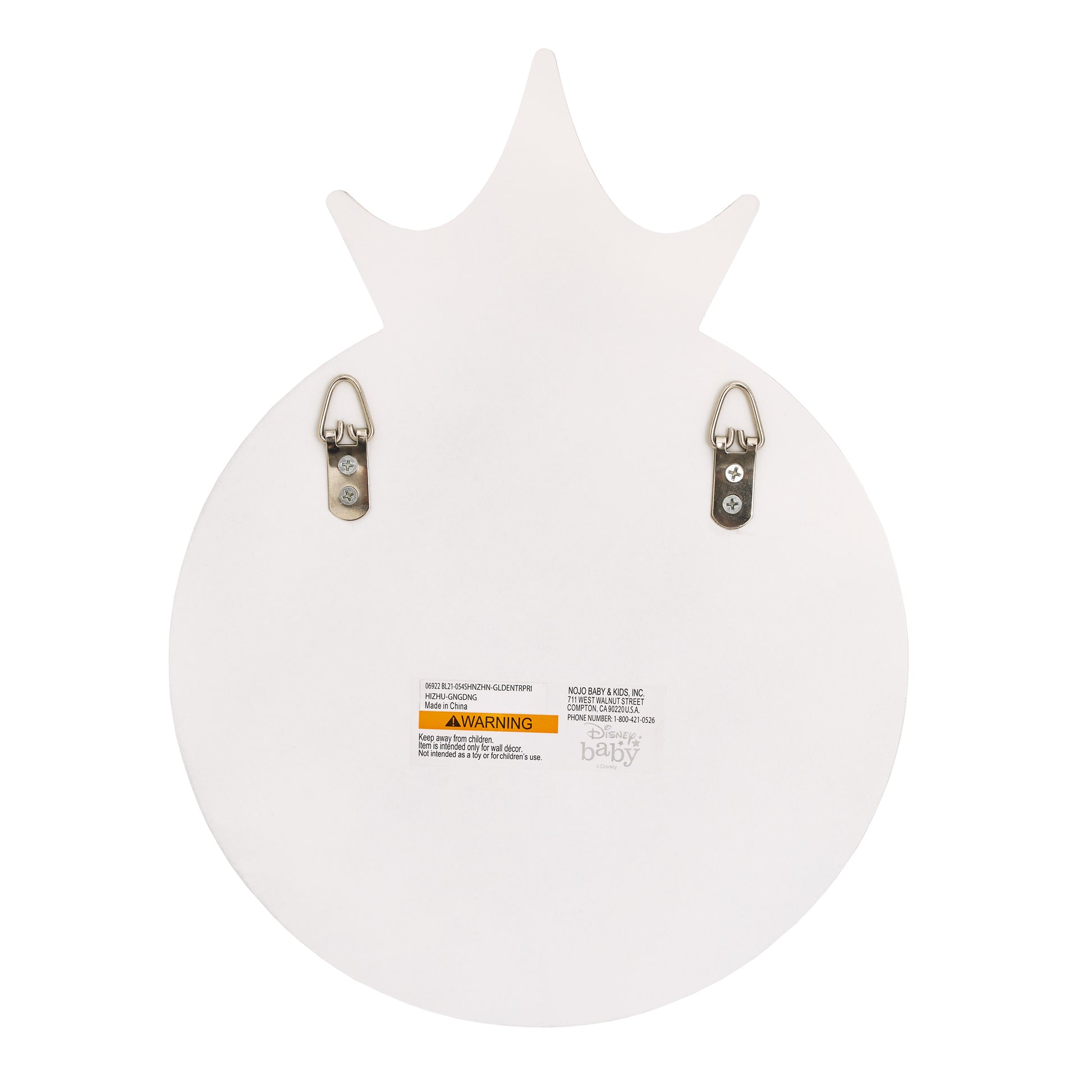 Disney Once Upon a Time Princess White Round Wooden Framed Wall Mirror with Pink Tiara