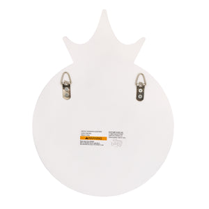 Disney Once Upon a Time Princess White Round Wooden Framed Wall Mirror with Pink Tiara