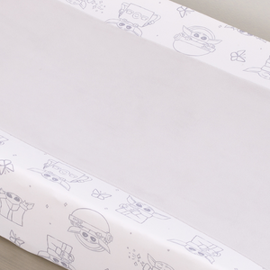Star Wars Grogu Cutest in the Galaxy Cream and White Super Soft Contoured Changing Pad Cover