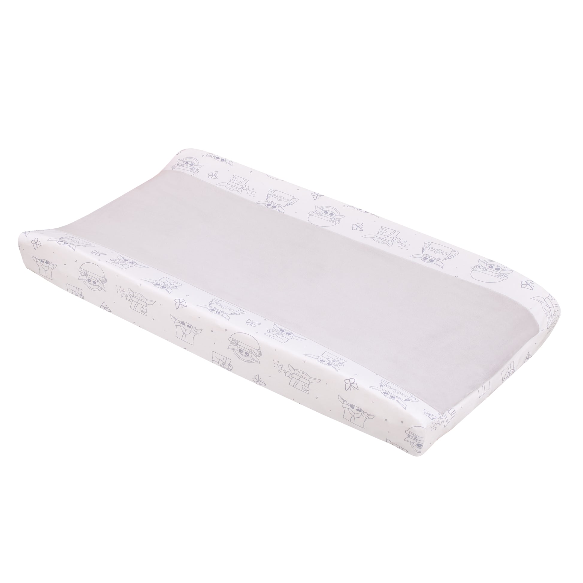 Star Wars Grogu Cutest in the Galaxy Cream and White Super Soft Contoured Changing Pad Cover