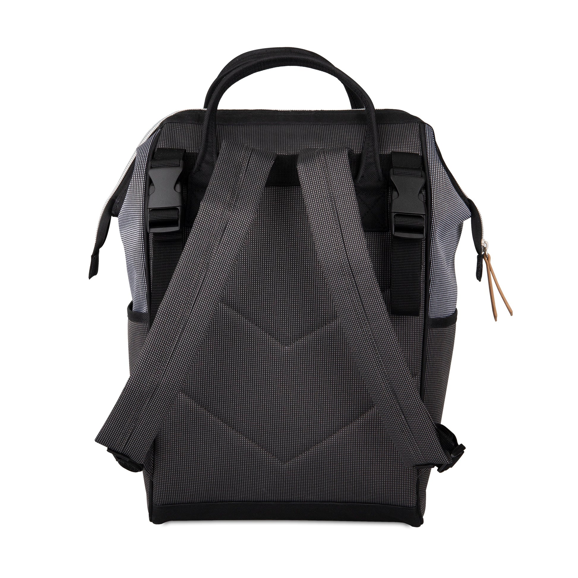 Baby Boom Gear - Clamshell Backpack Diaper Bag, Black, Gray, Tan