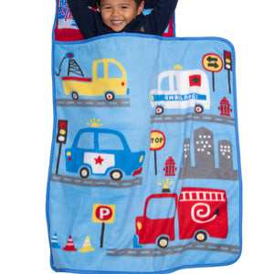 NoJo Rescue Team First Responders Toddler Nap Mat - Includes Attached Pillow and Fleece Blanket