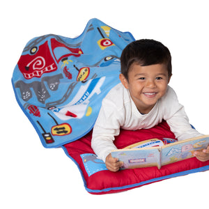 NoJo Rescue Team First Responders Toddler Nap Mat - Includes Attached Pillow and Fleece Blanket