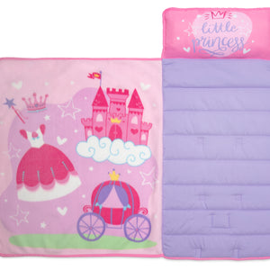NoJo Little Princess Toddler Nap Mat - Includes Attached Pillow and Fleece Blanket