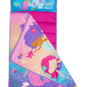 NoJo Mermaid Toddler Nap Mat - Includes Attached Pillow and Fleece Blanket