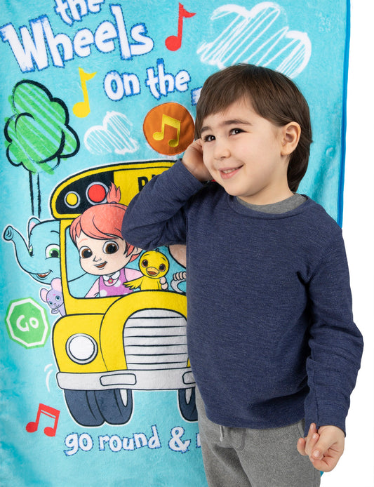 NoJo CoComelon Plush Musical Toddler Blanket  - Plays Wheels on the Bus