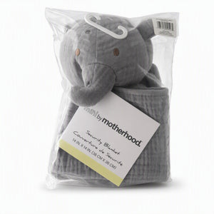 mini by Motherhood Maternity Jungle Nest Muslin Elephant Security Blanket, Gray -UPC : 085214145174