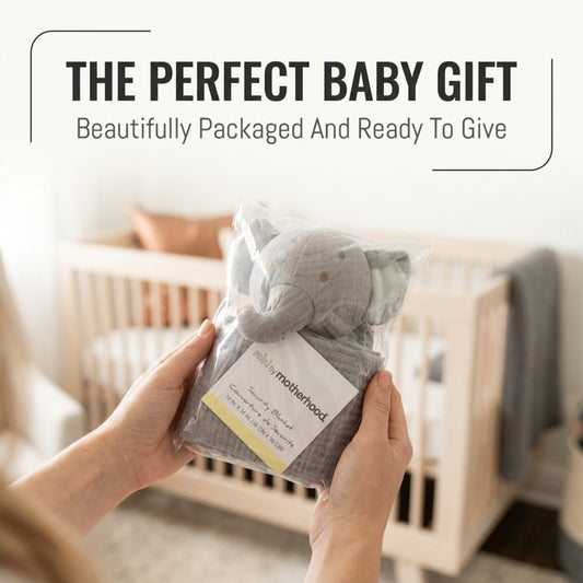 mini by Motherhood Maternity Jungle Nest Muslin Elephant Security Blanket, Gray -UPC : 085214145174