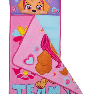 NoJo Paw Patrol Team Skye Toddler Nap Mat -  Includes Attached Pillow and Fleece Blanket