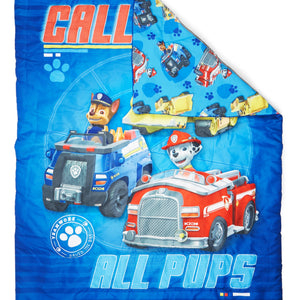 NoJo Paw Patrol Calling All Pups 4 Piece Toddler Bed Set Includes - Comforter, Fitted Bottom Sheet, Flat Top Sheet, Reversible Pillowcase