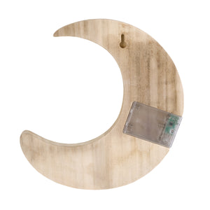 Little Love by NoJo Moon Shaped Lighted LED Natural Wood Wall Decor