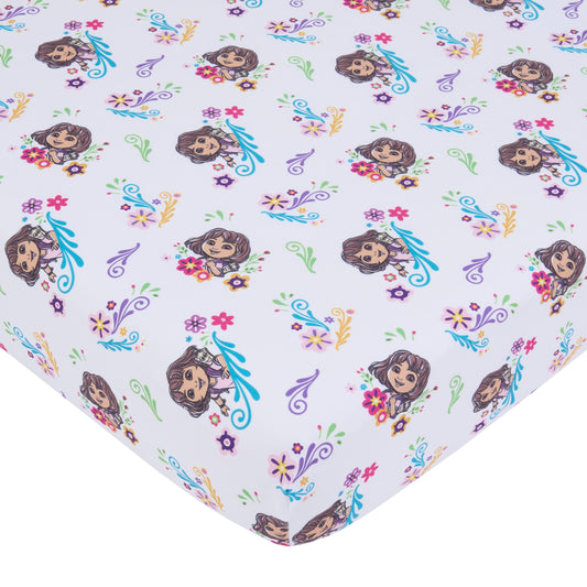 NoJo Dora Adventure Awaits 2 Piece Toddler Sheet Set - Fitted Sheet and Reversible Pillowcase, Lavender