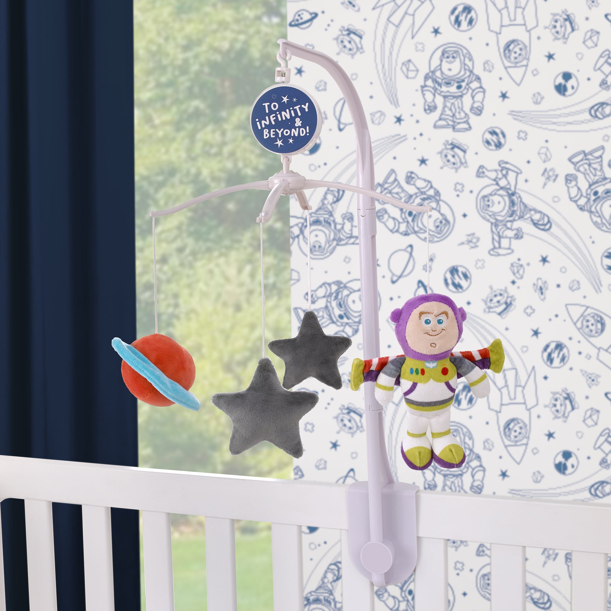 NoJo Disney Toy Story Outta This World Multi Colored Buzz Lightyear, Stars, and Planet Musical Mobile