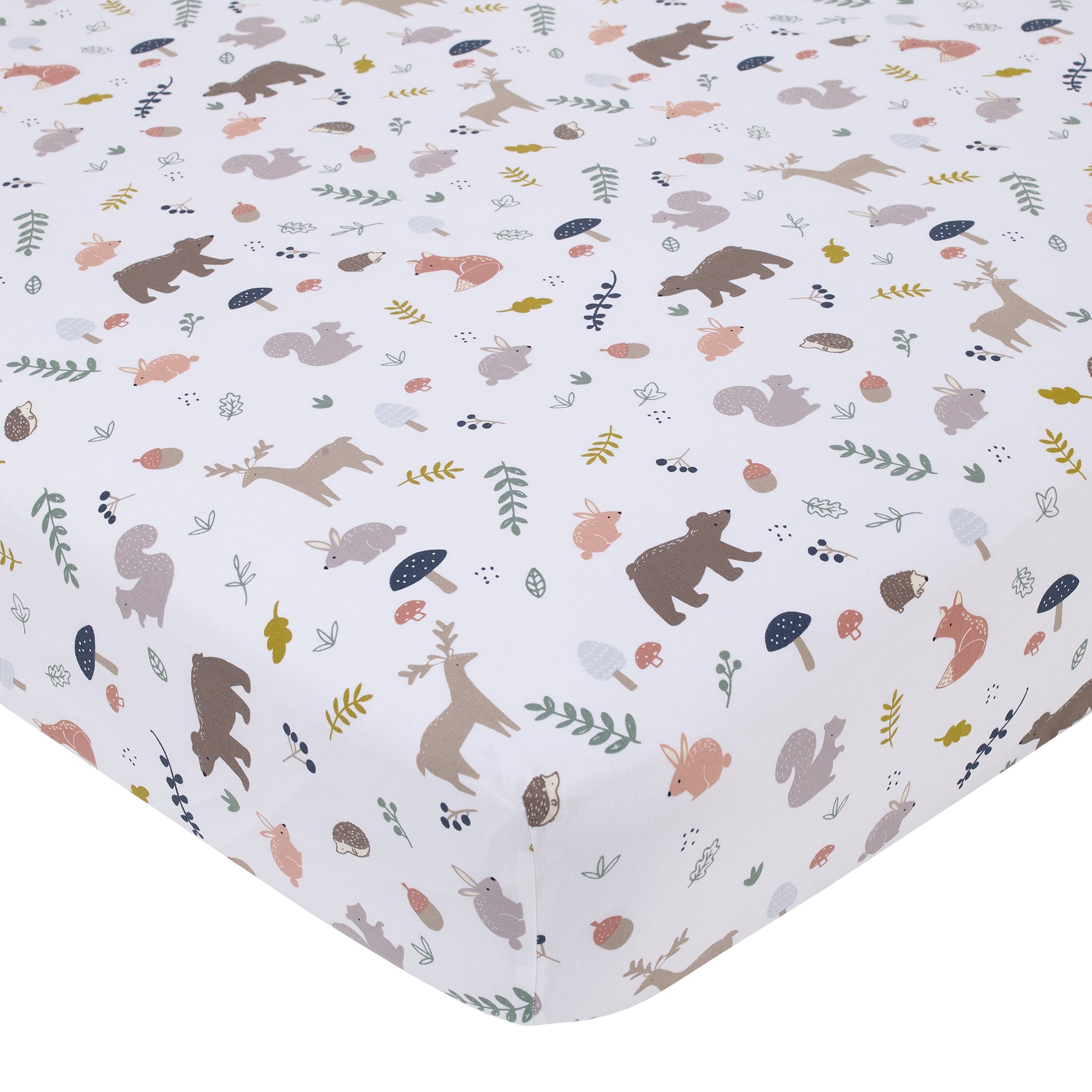 The Ever &amp; Ever Woodland 100% Cotton Fitted Crib Sheet