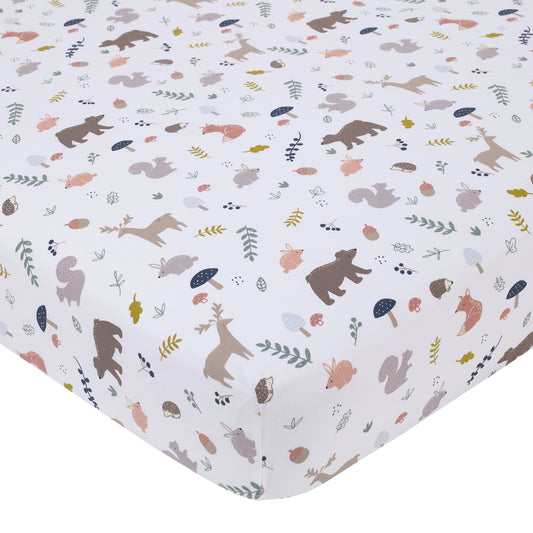 The Ever &amp; Ever Woodland 100% Cotton Fitted Crib Sheet