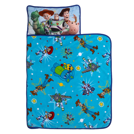 Disney Toy Story It's Play Time Blue, Green, Red and Yellow, Woody, Buzz and The Toys Toddler Nap Mat