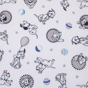 Disney 101 Dalmatians Gray, Black, White, and Blue Puppies Super Soft Nursery Fitted Crib Sheet