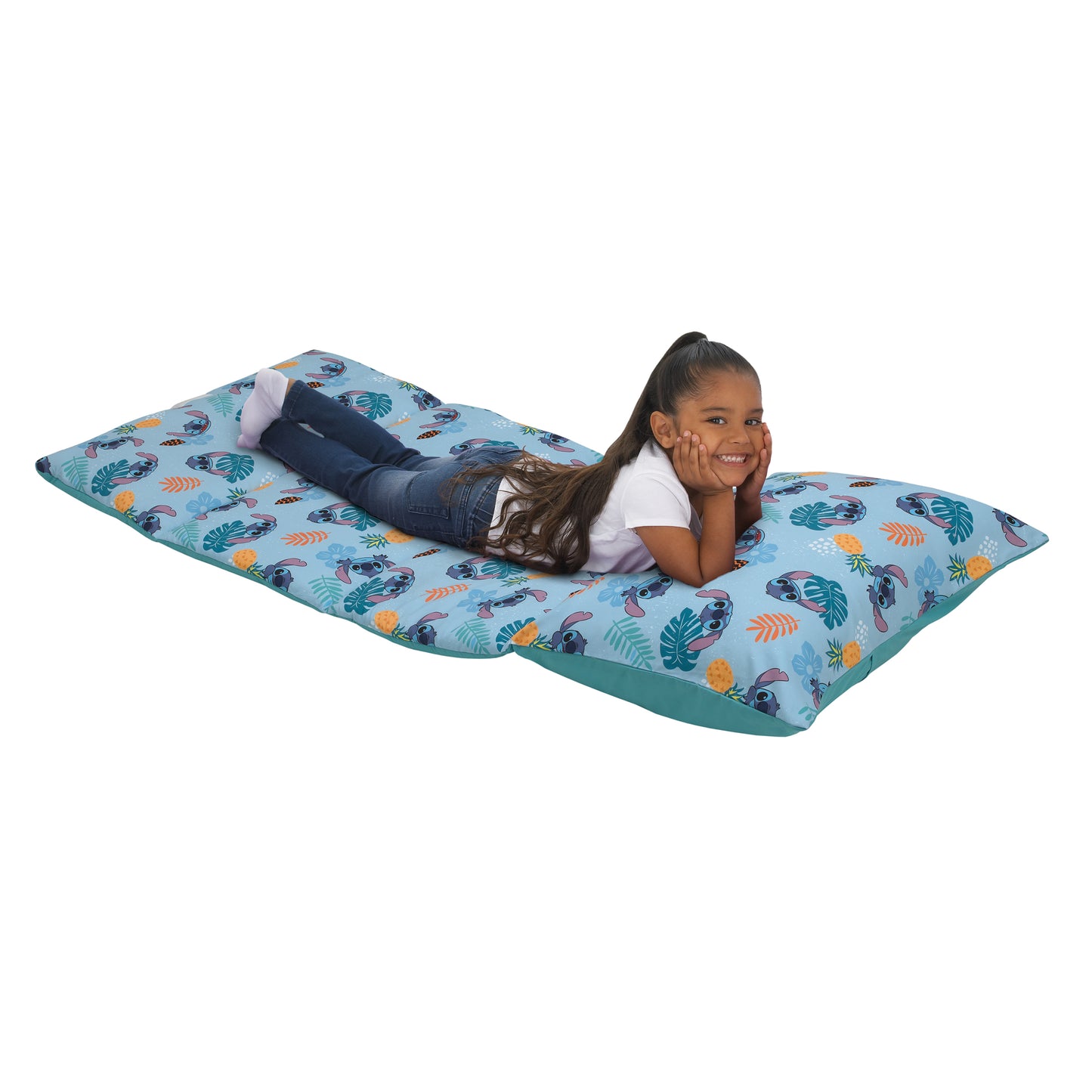 Disney Stitch Weird But Cute Blue, Teal and Coral Deluxe Easy Fold Toddler Nap Mat