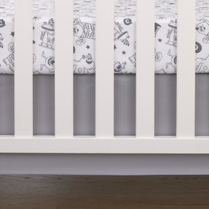 Disney Monsters, Inc. Cutest Little Monster Gray, and White Nursery Fitted Crib Sheet