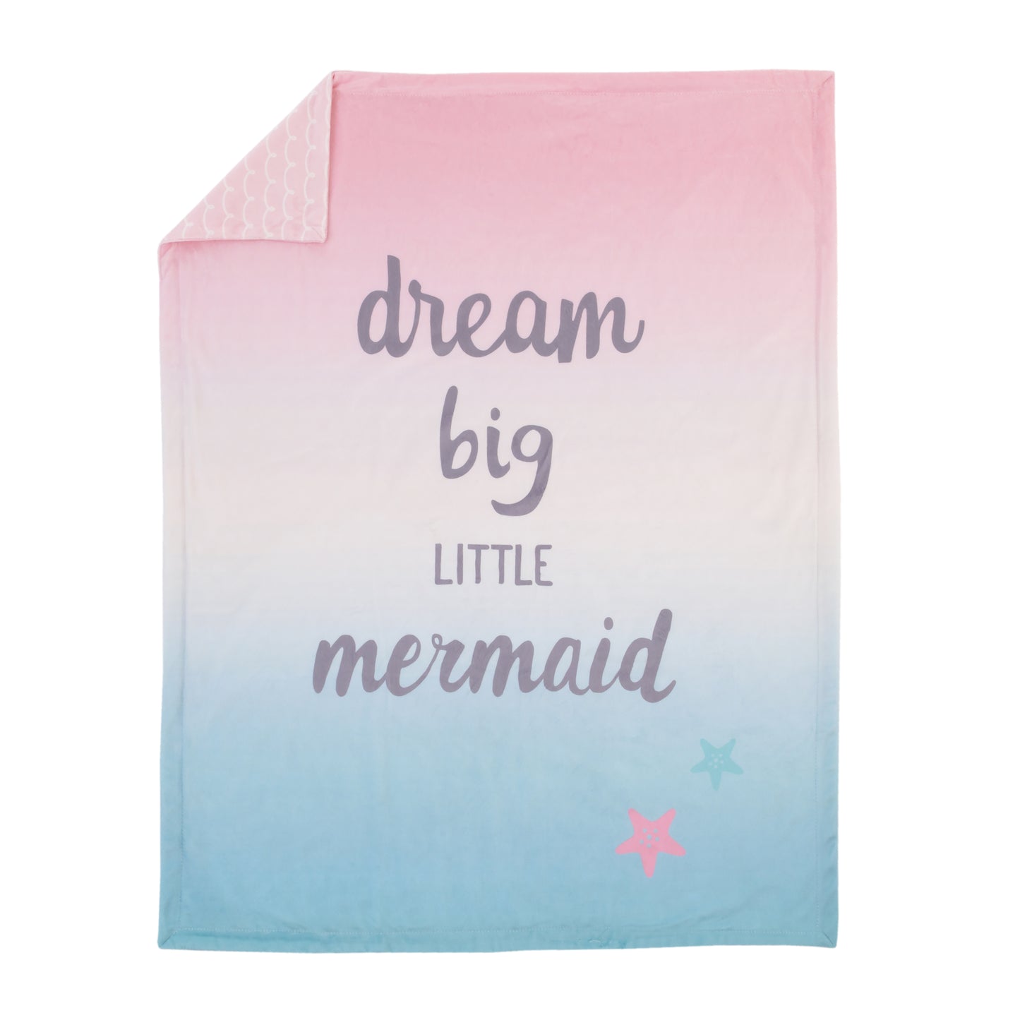 NoJo Sugar Reef Mermaid Super Soft Ombre Baby Blanket, Dream Big Little Mermaid