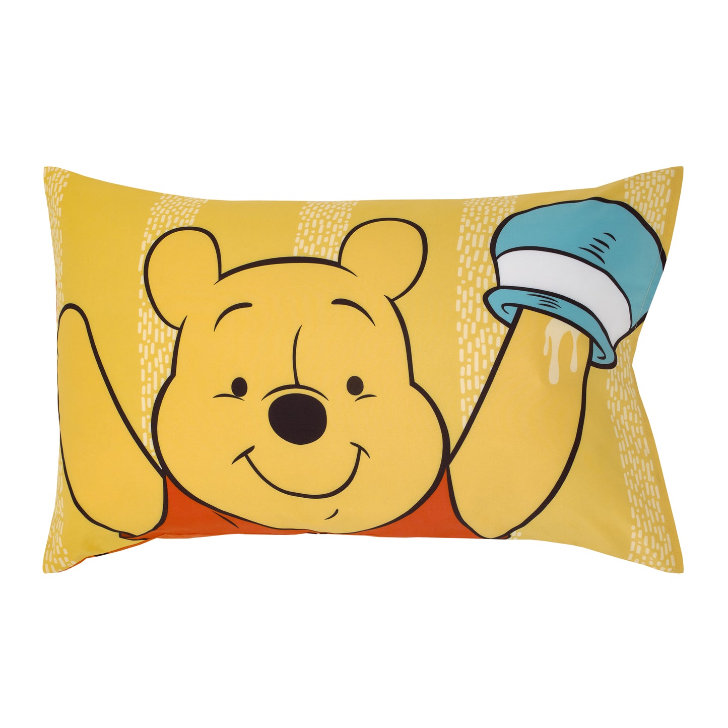 Disney Winnie the Pooh Funny Friends Aqua, Gold, Blue and Orange, Tigger, Eeyore and Piglet 4 Piece Toddler Bed Set - Comforter, Fitted Bottom Sheet, Flat Top Sheet, and Reversible Pillowcase
