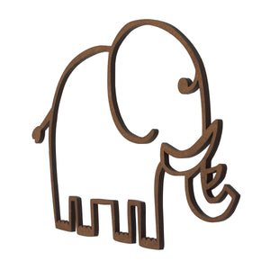 Little Love by NoJo Elephant Shaped Textured Wood Tone Wall Decor