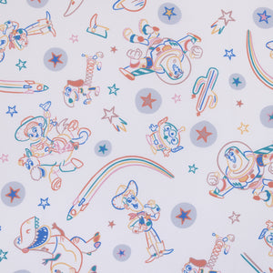 Disney Toy Story Blue, Orange, and White, Woody, Buzz, and Jessie Super Soft Nursery Fitted Crib Sheet