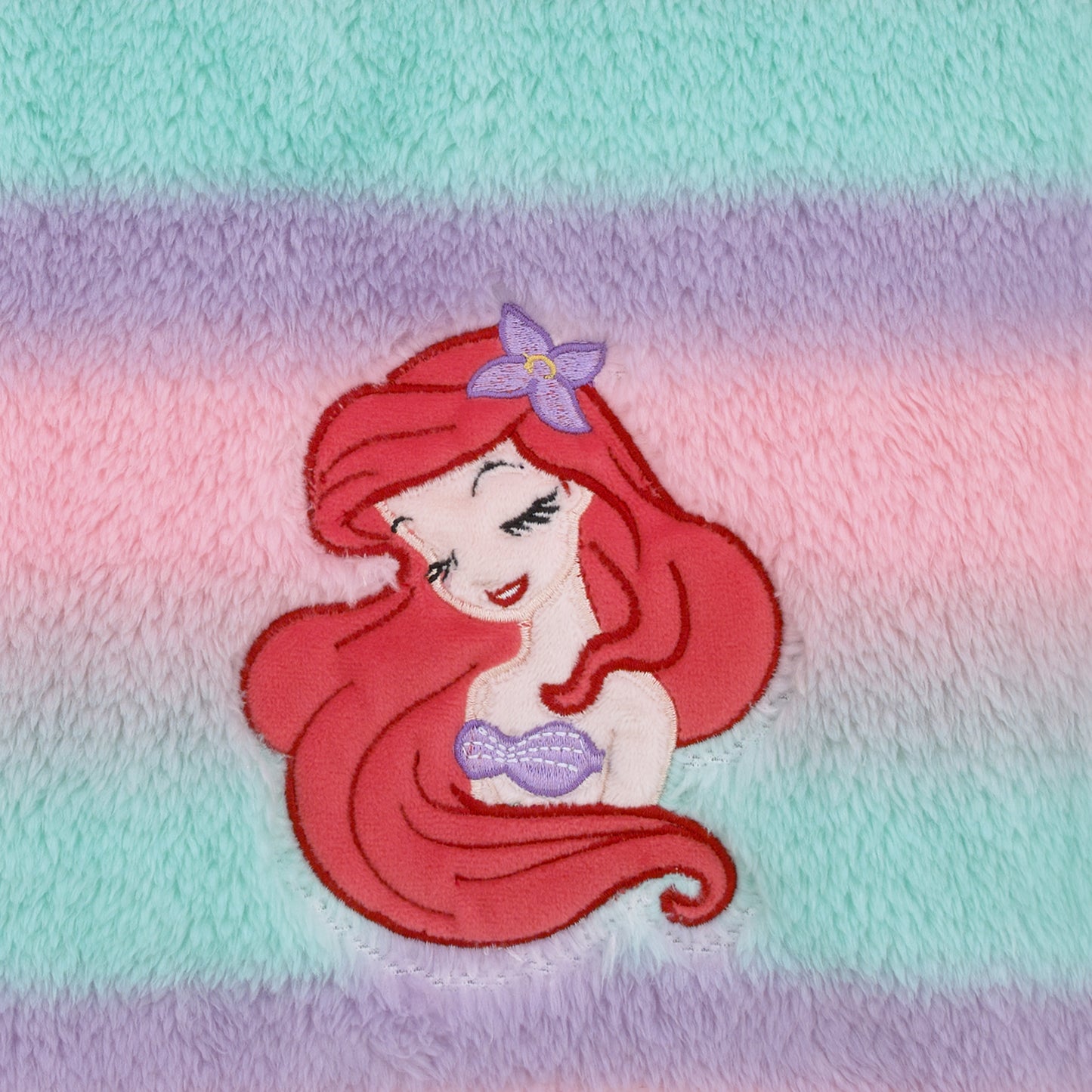 Disney Ariel Watercolor Wishes Pink, Lavender, Aqua, and Orange, One of a Kind Ombre Sherpa Super Soft Baby Blanket