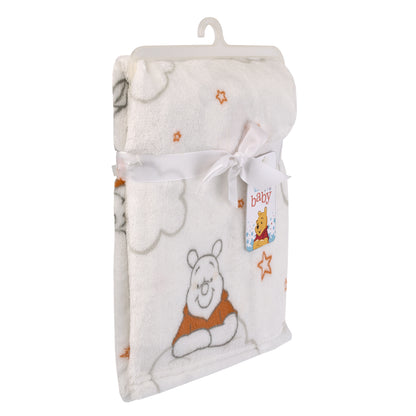 Disney Winnie the Pooh Red and White Clouds Super Soft Baby Blanket