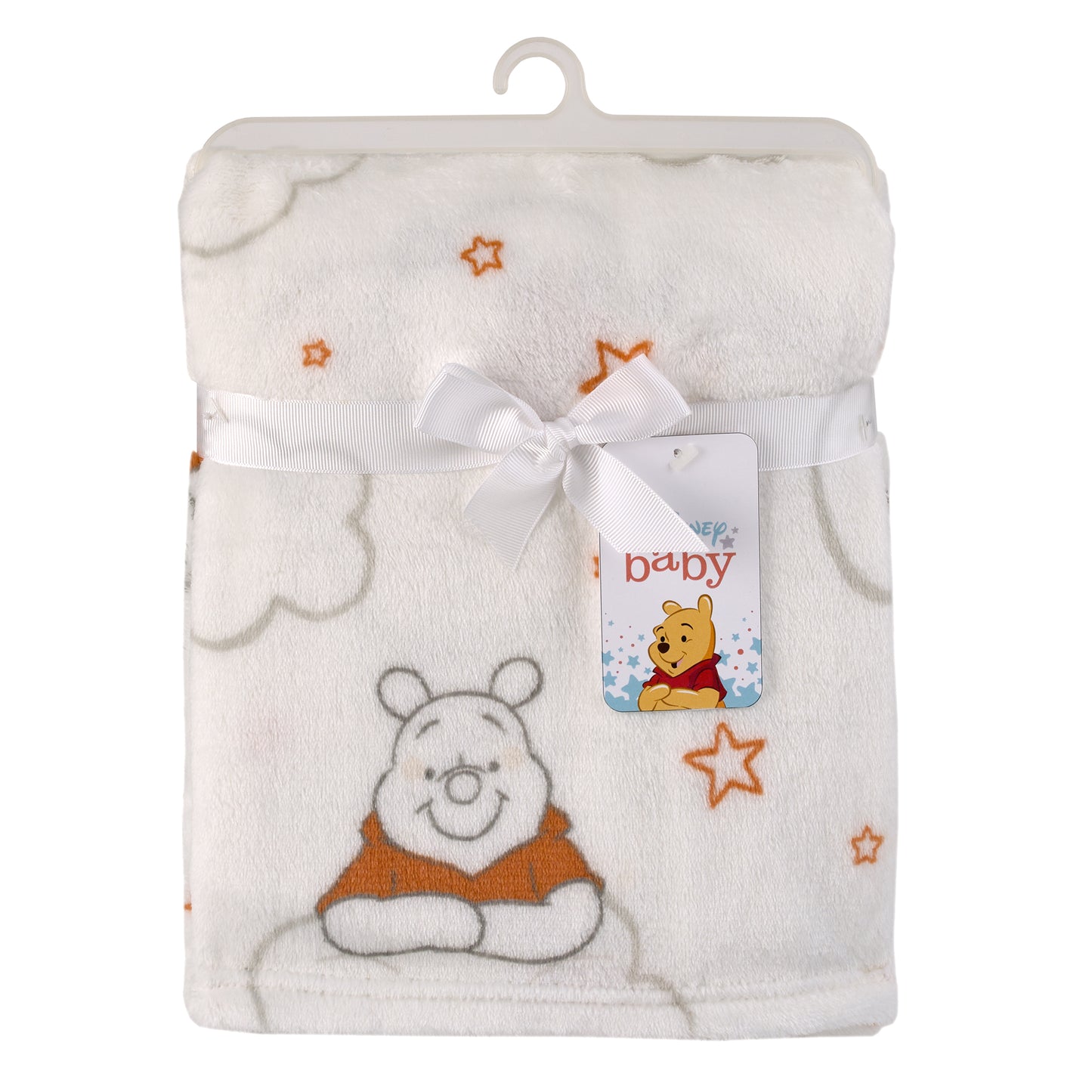 Disney Winnie the Pooh Red and White Clouds Super Soft Baby Blanket
