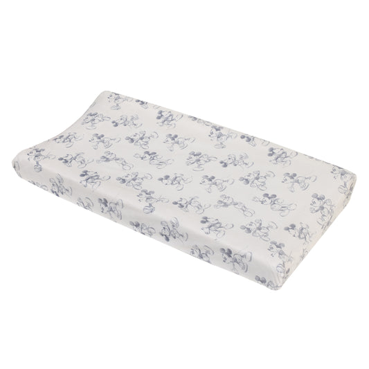Mickey Mouse - Call Me Mickey White and Blue Super Soft Changing Pad Cover