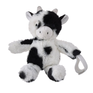 Cow Shaped Black and White Plush Pacifier Buddy