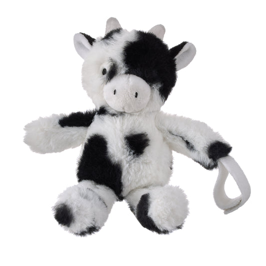 Cow Shaped Black and White Plush Pacifier Buddy