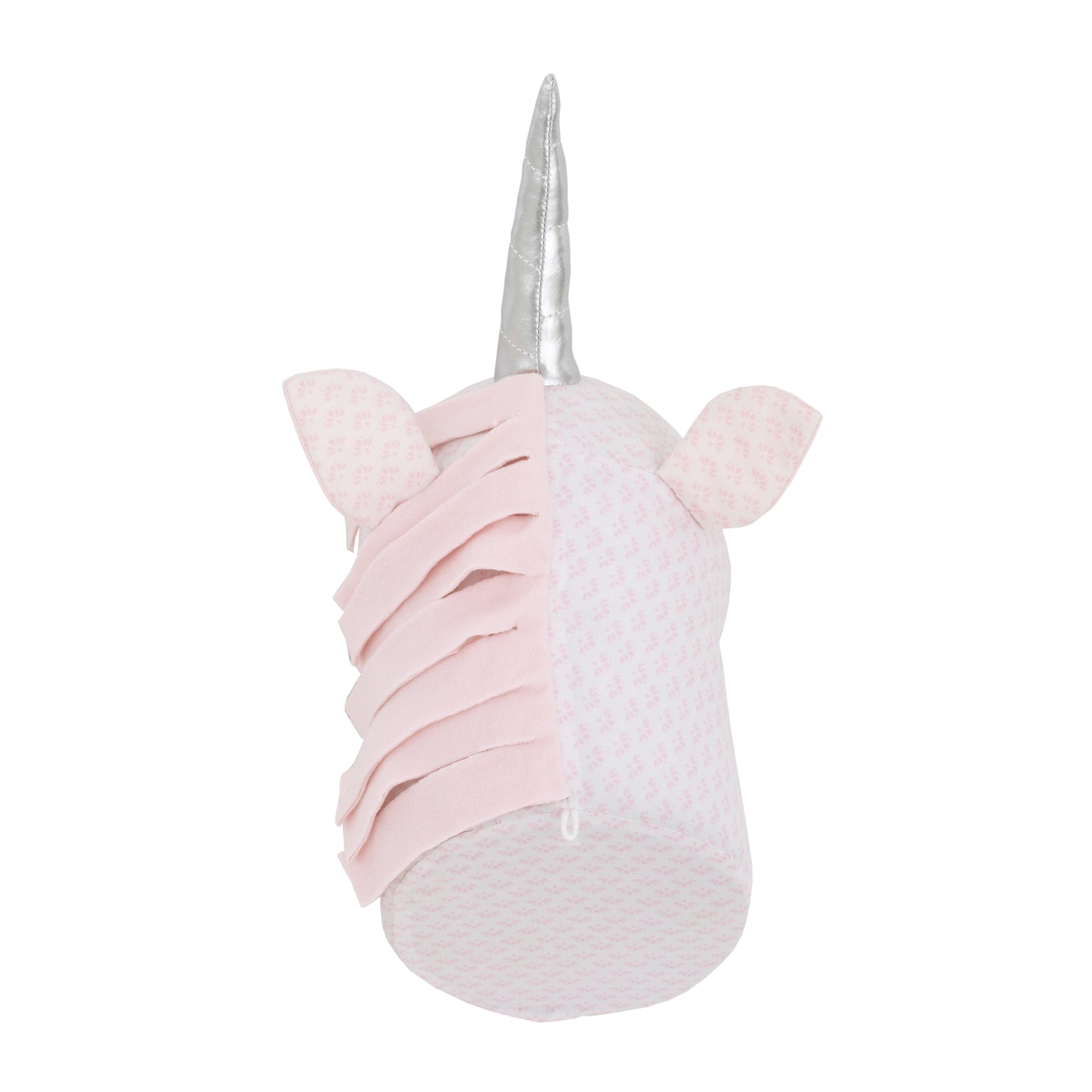 NoJo Pink and White Unicorn Plush Head Wall Decor