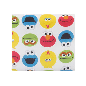 Sesame Street Best Friends Blue, Red, Yellow 4 Piece Toddler Bed Set - Comforter, Fitted Bottom Sheet, Flat Top Sheet, Reversible Pillowcase