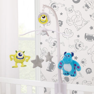 Disney Monsters, Inc. Cutest Little Monster Turquoise, Green, and Gray Sully, Mike and Stars Plush Musical Mobile