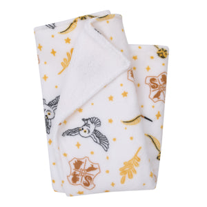 Warner Bros  Harry Potter White, Gold, and Tan Super Soft Sherpa Baby Blanket
