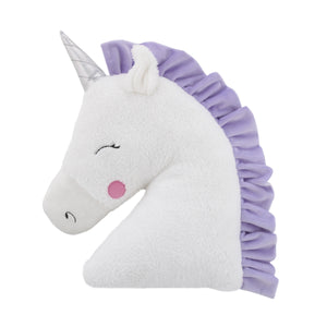 Little Love by NoJo Unicorn Shaped Plush Sherpa Decorative Pillow - White, Lilac, Silver