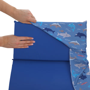 Everything Kids Shark, Fish, Ocean Blue and Grey Preschool Nap Pad Sheet