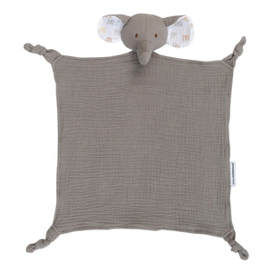 mini by Motherhood - Jungle Nest Muslin Elephant Security Blanket, Gray