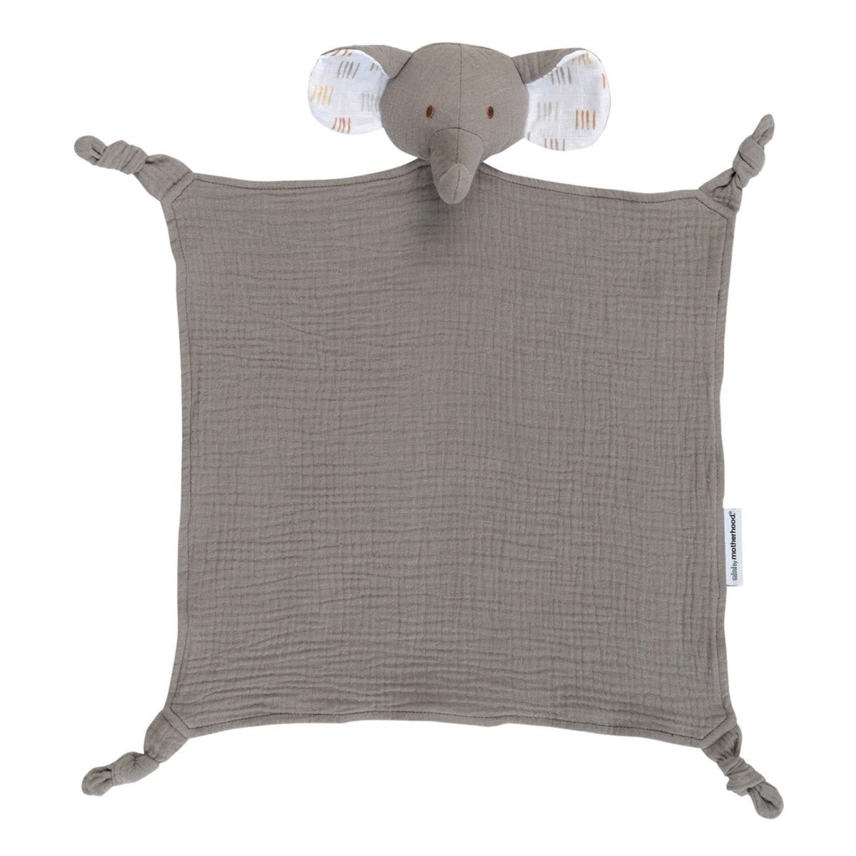 mini by Motherhood - Jungle Nest Muslin Elephant Security Blanket, Gray