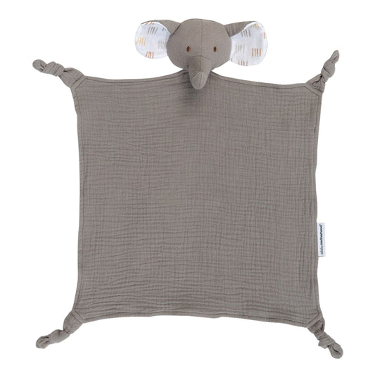 mini by Motherhood - Jungle Nest Muslin Elephant Security Blanket, Gray