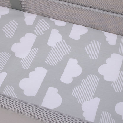 Skip Hop Cozy-Up 2-in-1 Bedside Sleeper Grey and White Clouds 100% Cotton Fitted Bassinet Sheet