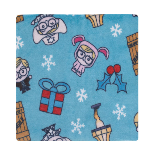 Warner Bros  A Christmas Story Blue, White, and Red Super Soft Holiday Baby Blanket