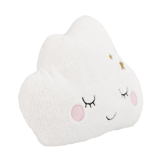 Little Love by NoJo Cloud Shaped Decorative Plush Pillow with Embroidery - White