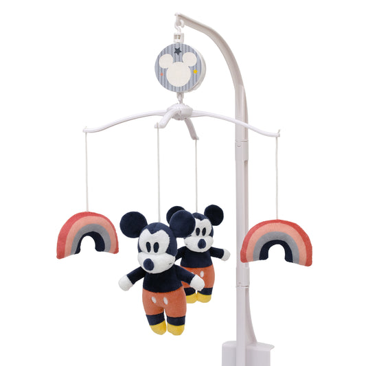 Disney Mickey and Friends Red and Black Mickey Mouse with Multi-Colored Rainbows Musical Mobile