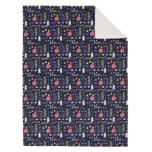 NoJo Transportation Trails Navy, Red, and Yellow Stop Light Super Soft Sherpa Baby Blanket