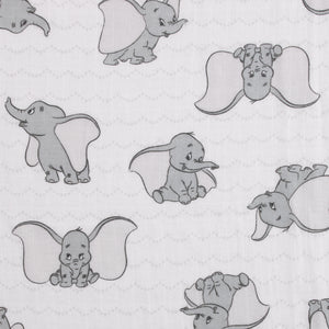 Disney Dumbo Gray and White 3 Piece Muslin Swaddle Baby Blanket Set