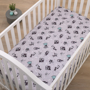 Disney Nightmare Before Christmas Gray, Black, White, and Blue, Jack Skellington Super Soft Nursery Fitted Crib Sheet
