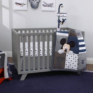 Disney Mickey Mouse Hello World Star/Icon 100% Cotton Fitted Crib Sheet
